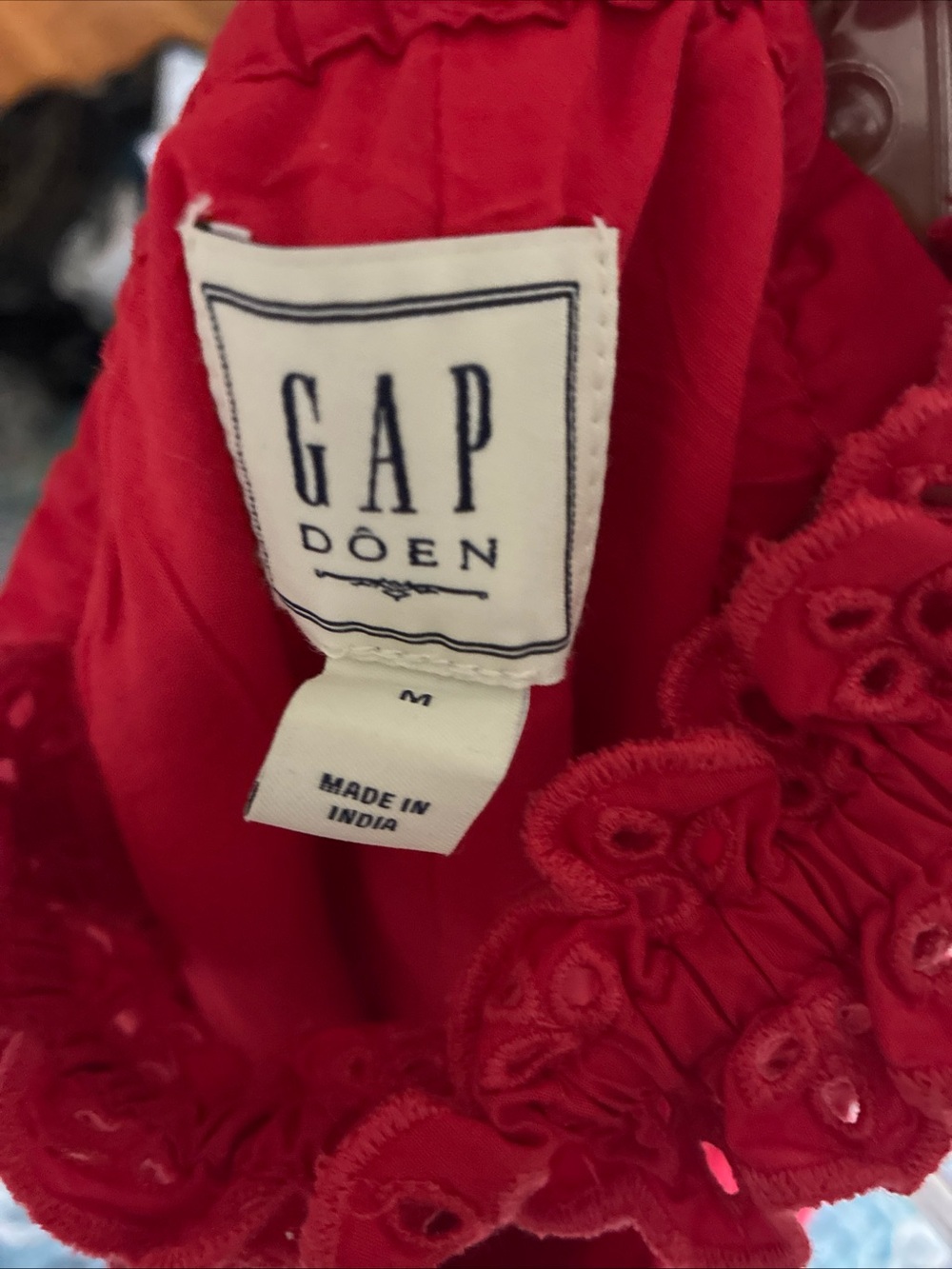 Doen x Gap red eyelet shift mini dress - Picture 7 of 7